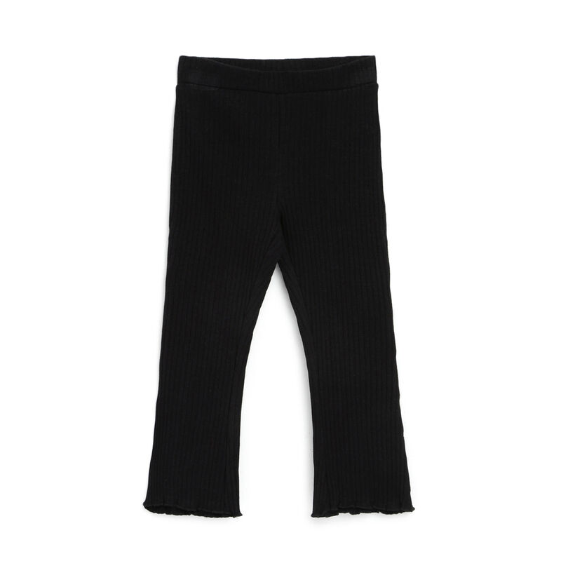 Girls Black Solid Leggings image number null